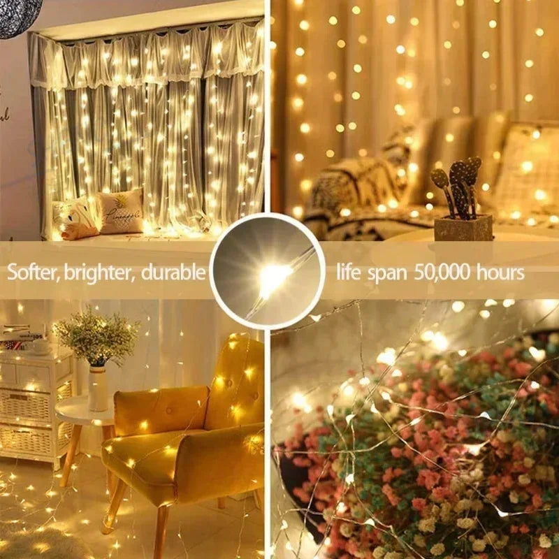 Curtain Garland on the Window USB Fairy Lights