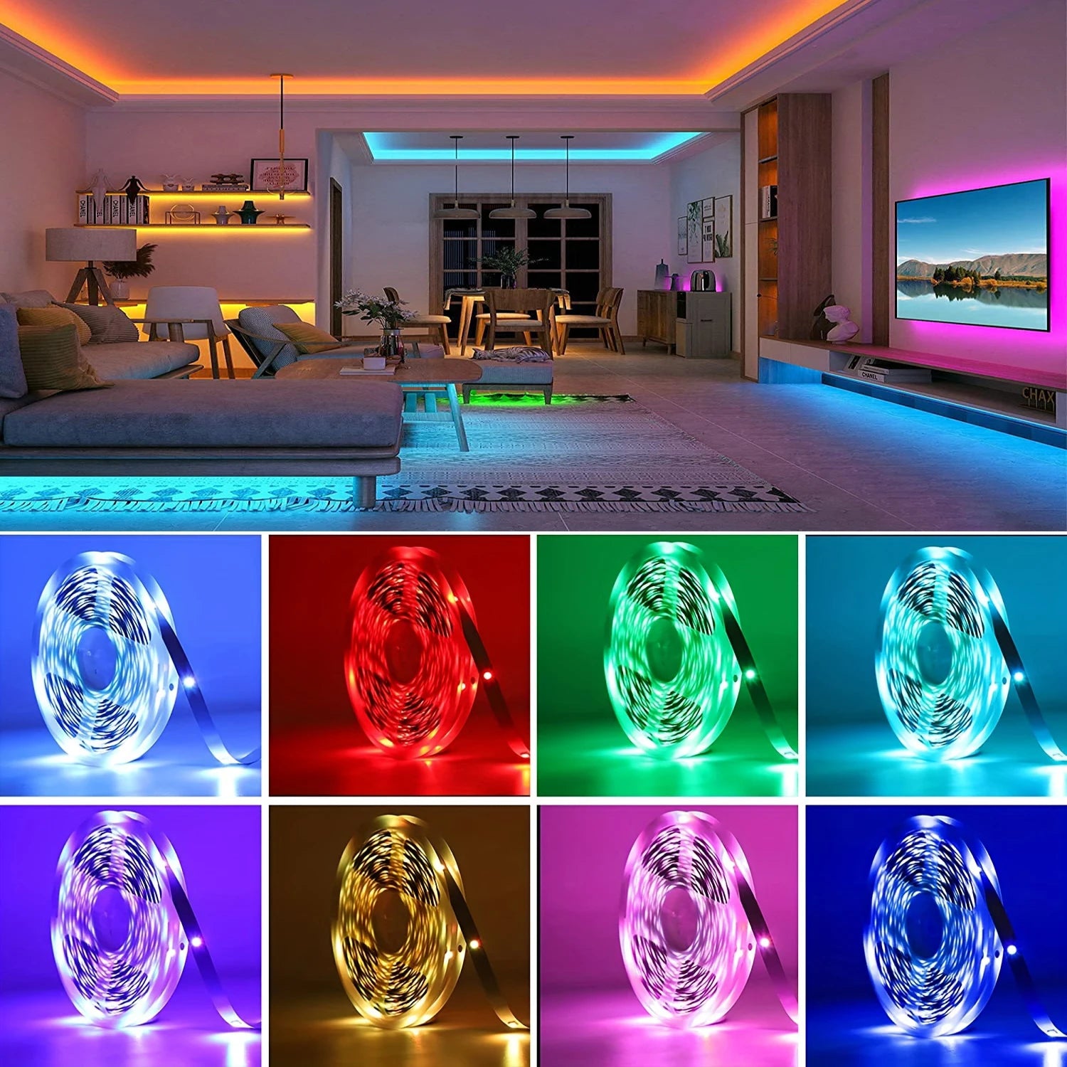 RGB Led Strip Lights 5M 10M 20M 30M Led Room Light with APP Control Flexible Ribbon Luces Led Tape for Room Bedroom Decoration